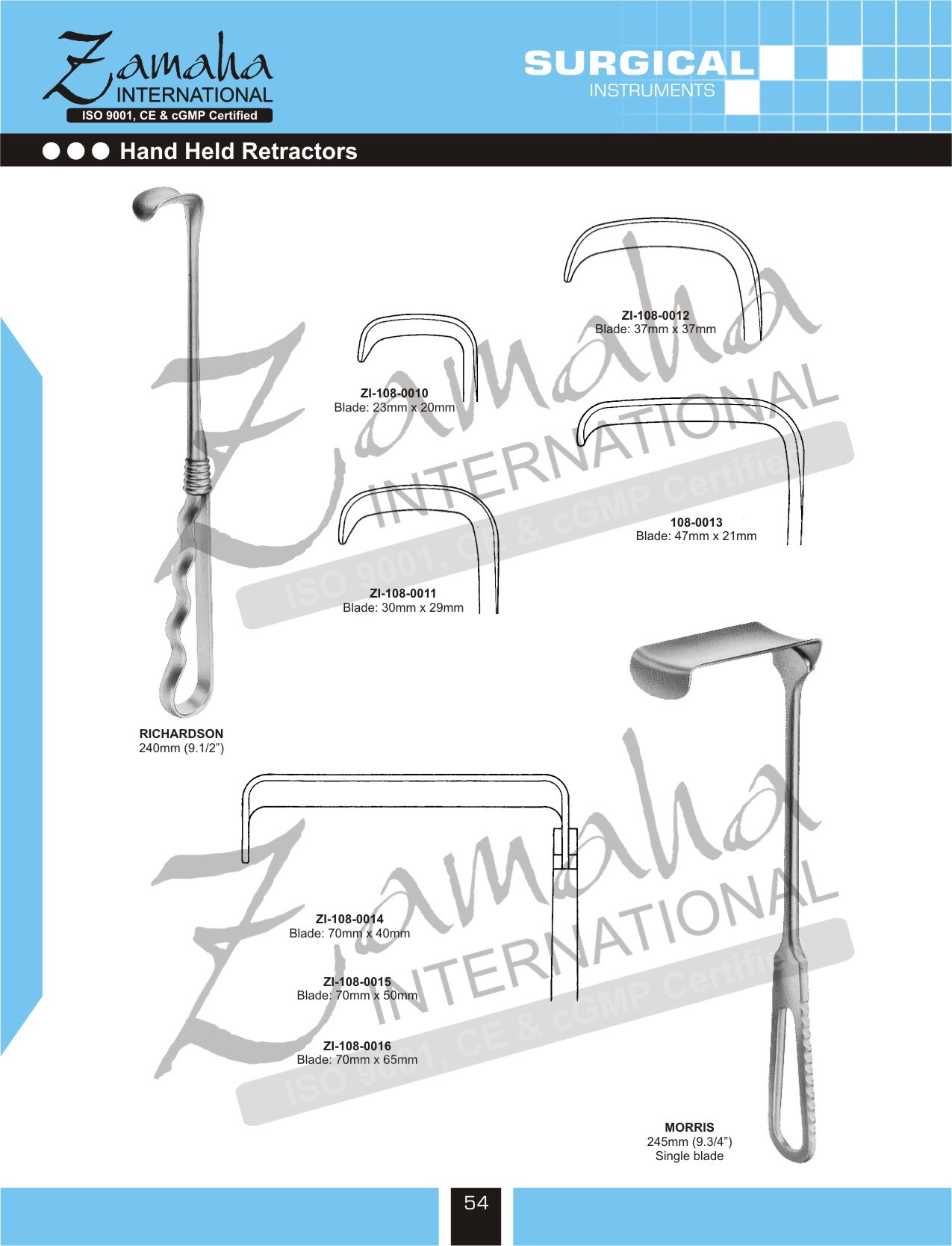 Richardson Retractors, Morris Retractors, Handheld Retractors
