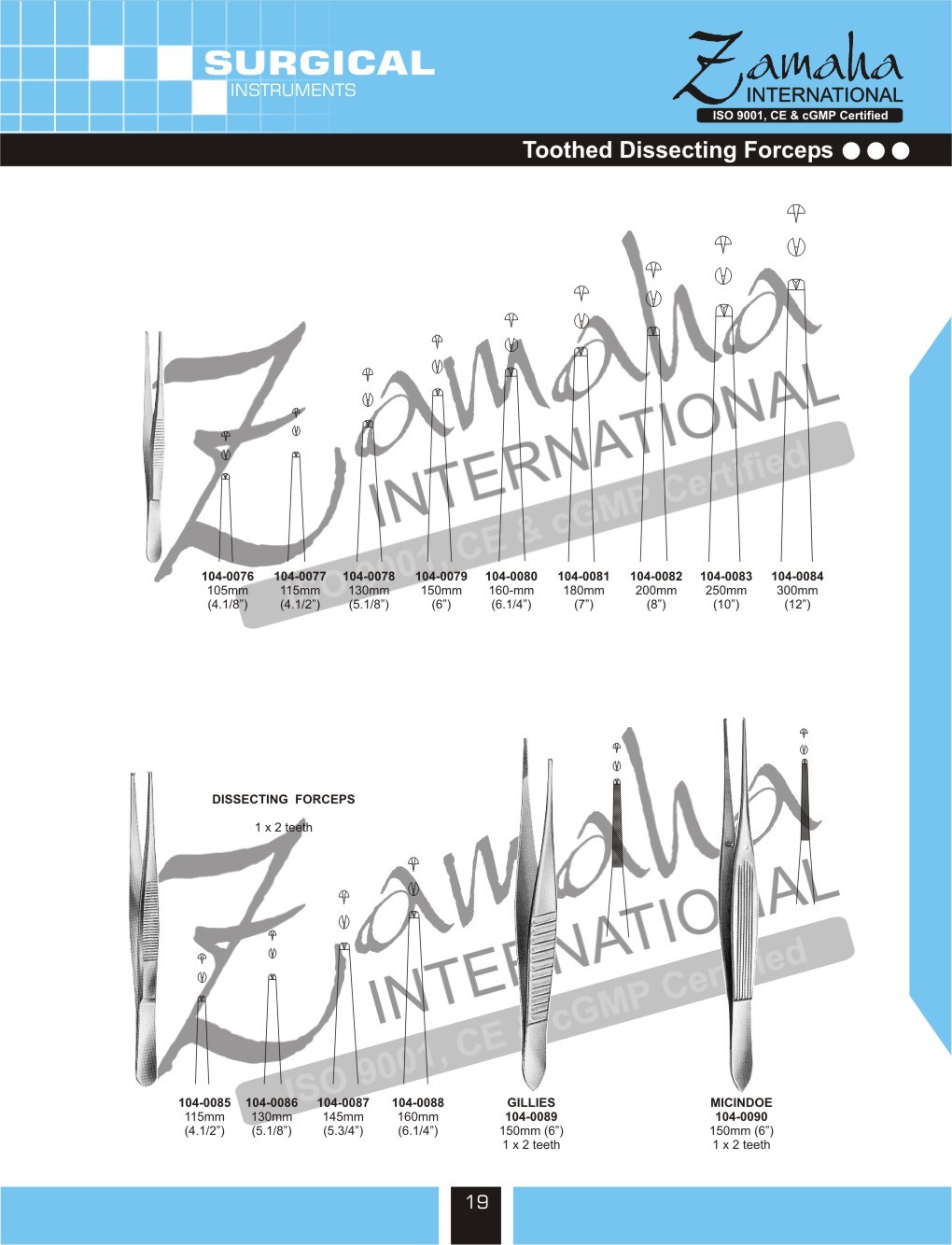Toothed Dissecting Forceps, Gillies Dissecting Forceps, Gillies Tissue Forceps, Mcindoe forceps